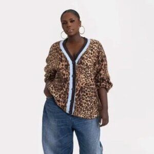 ⚡️sale⚡️NWT NWT KBB by KAHLANA Women's 'The Slouchy Cardigan' in Tan leopard- 3x